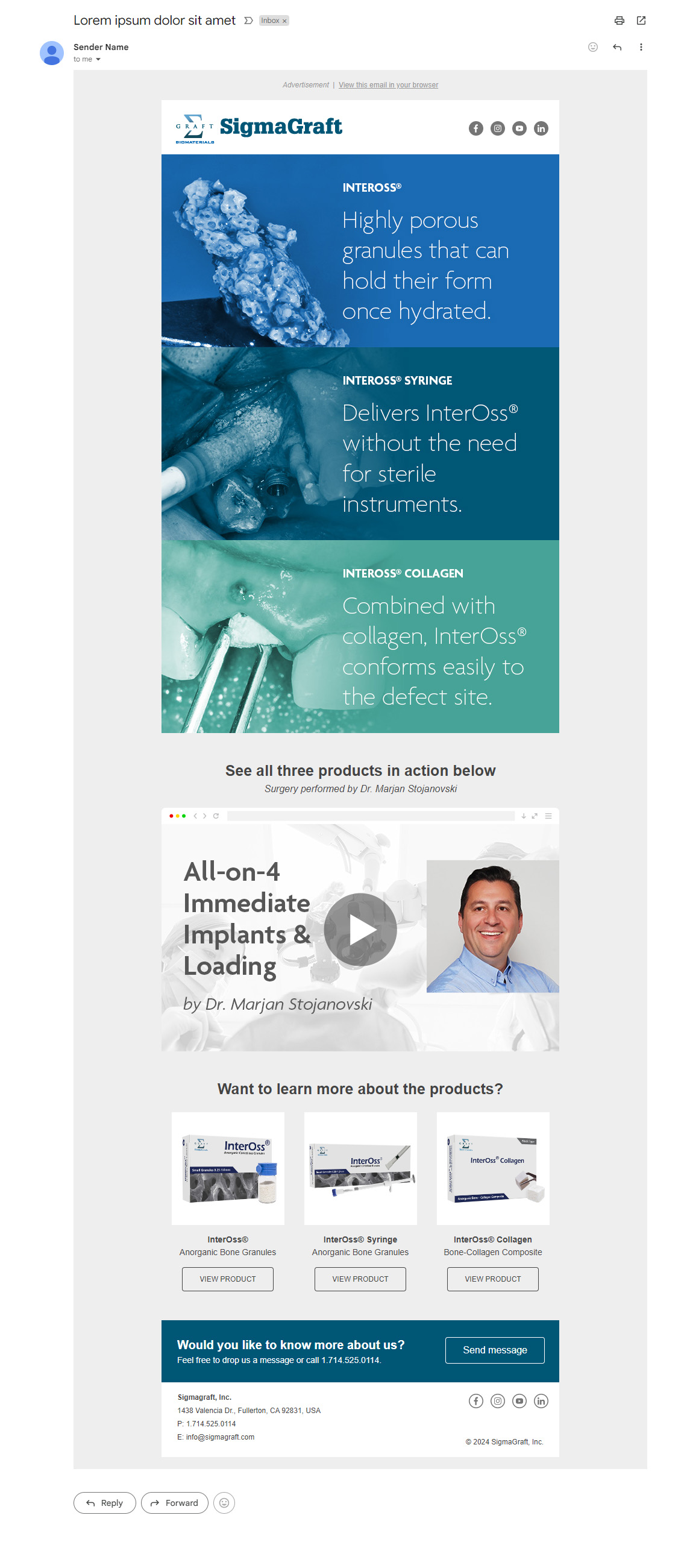 The entire content of the email shown in one screenshot.