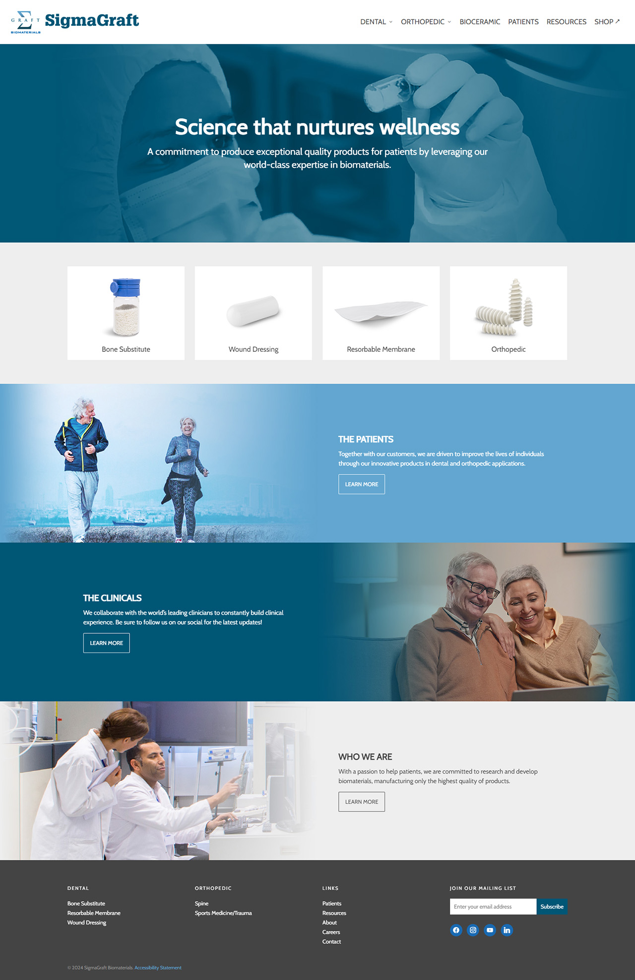 The entire length of the home page shown in one screenshot.