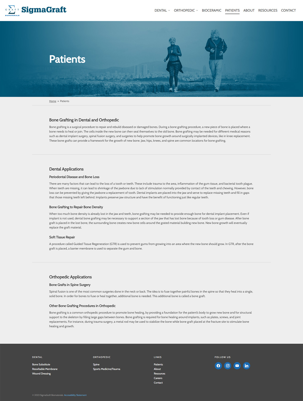 The before version of informational page for patients shown in one screenshot.